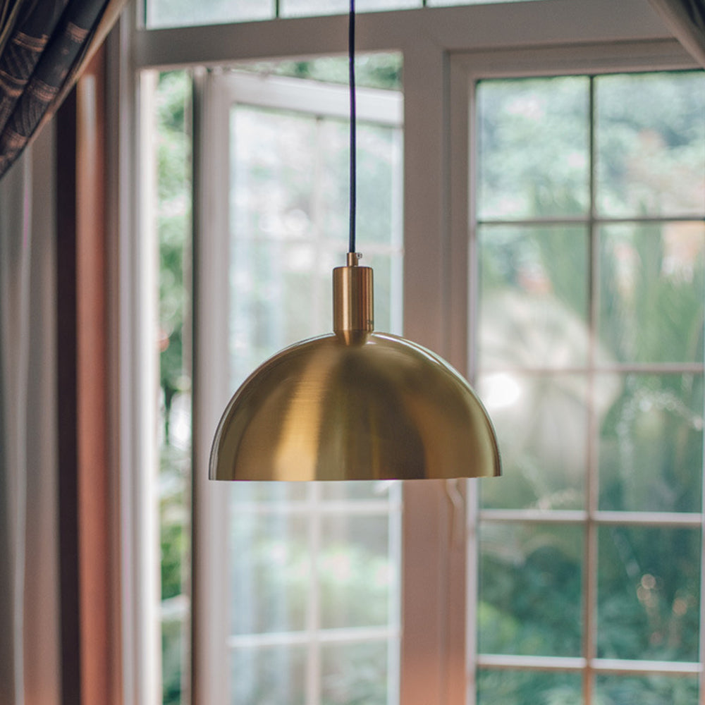 Mid-Century Modern Brass Dome Pendant | Lighting | brass | 40W | Premium Lighting Solution