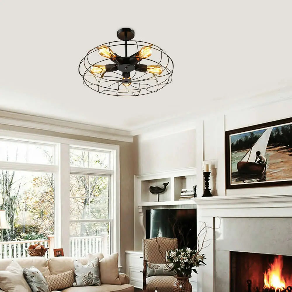 RetroCage Vintage Chandelier | Ceiling Light | 90-260V | Modern Ceiling Lighting