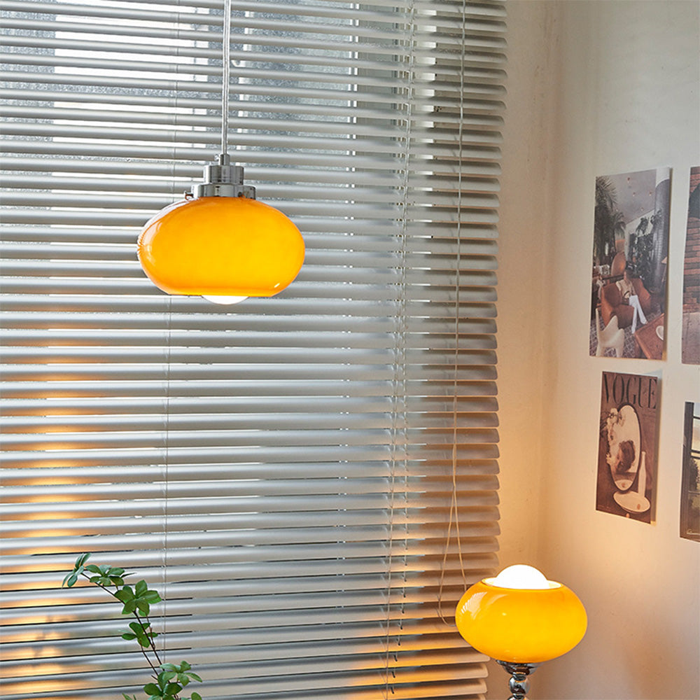 Bauhaus Medieval Yellow Glass Hanging | Lighting | LED | glass/metal | 11-15W | 110V-120V | Premium Lighting Solution