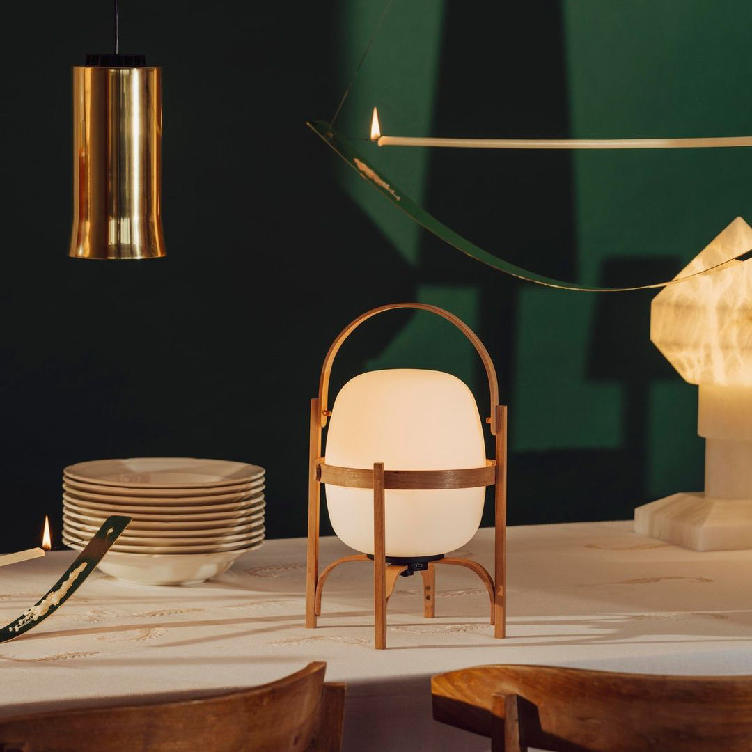 Portable Table Lamp Glass | Table Lamp | LED | Wood/glass | 110-240V | Sleek Table Accent