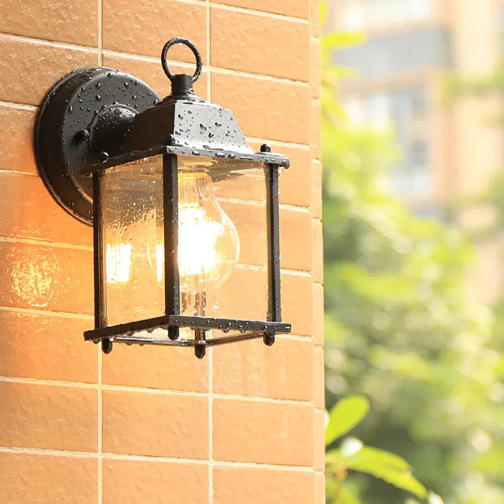 VintageGlimmer Classic Outdoor Wall Lamp | Wall Lamp | glass/metal | 60W | Elegant Wall Illumination