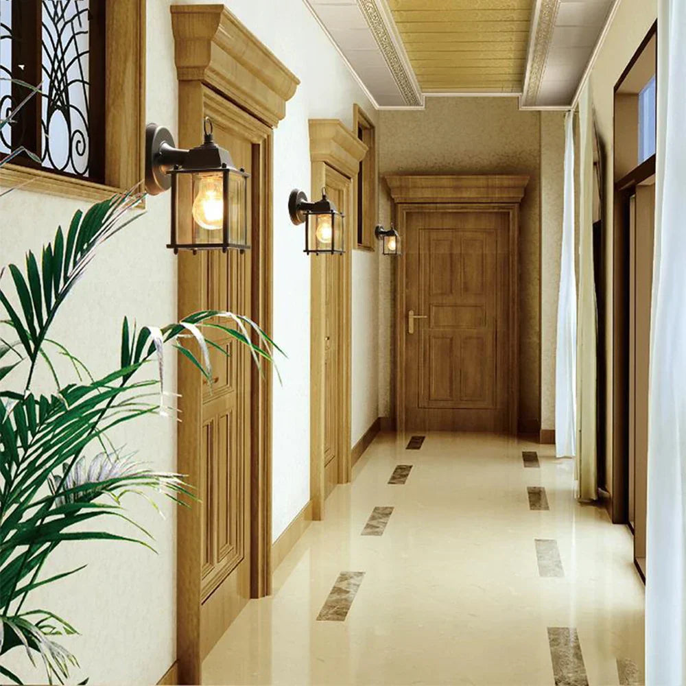 VintageGlimmer Classic Outdoor Wall Lamp | Wall Lamp | glass/metal | 60W | Elegant Wall Illumination