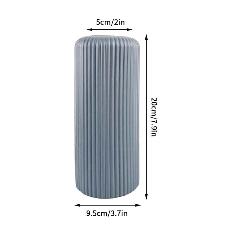 Light Blue Column Vase Cool Tones | Vase | plastic | Elegant Home Decor