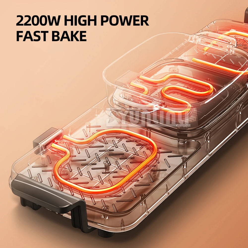 Household Smokeless Barbecue Hot Pot Machine | Appliance | Alloy | 2200W | 220V | Functional Home Appliance