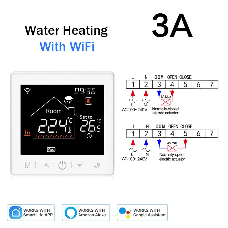 Tuya Smart Home Wifi Room Thermostat For Underfloor Heating Smart Thermostat | Thermostats | PC, Glass | 1W | 100-240V