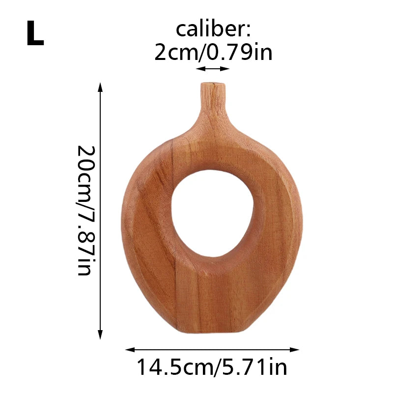 Nordic Style Solid Wood Vase Donut | Vase | wood | Elegant Home Decor