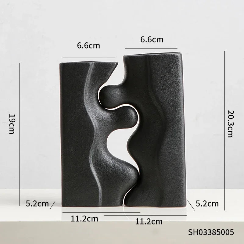 Vase Black (set of pieces) | Decorative Item | Elegant Home Decor