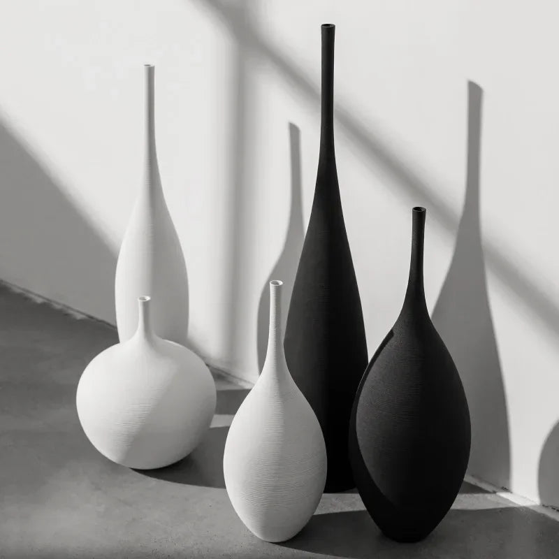 Classic Sleek Tall Narrow Vase Smooth | Vase | ceramic | Elegant Home Decor