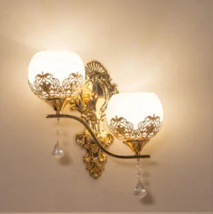 CrystalLuxe Wall Lamp Gold Bedroom | Wall Lamp | Led | aluminum | 110V - 240V | Elegant Wall Illumination