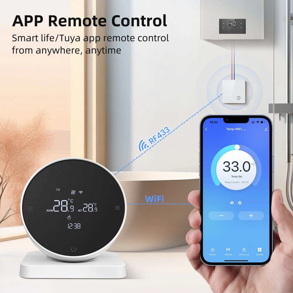 AVATTO Tuya WiFi Smart Thermostat,RF Wireless Receiver Temperature Controller | Thermostats