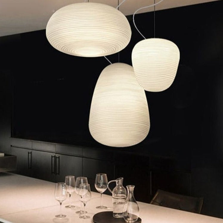 Contemporary Snow White Glass Hanging | Lighting | glass/metal | Premium Lighting Solution