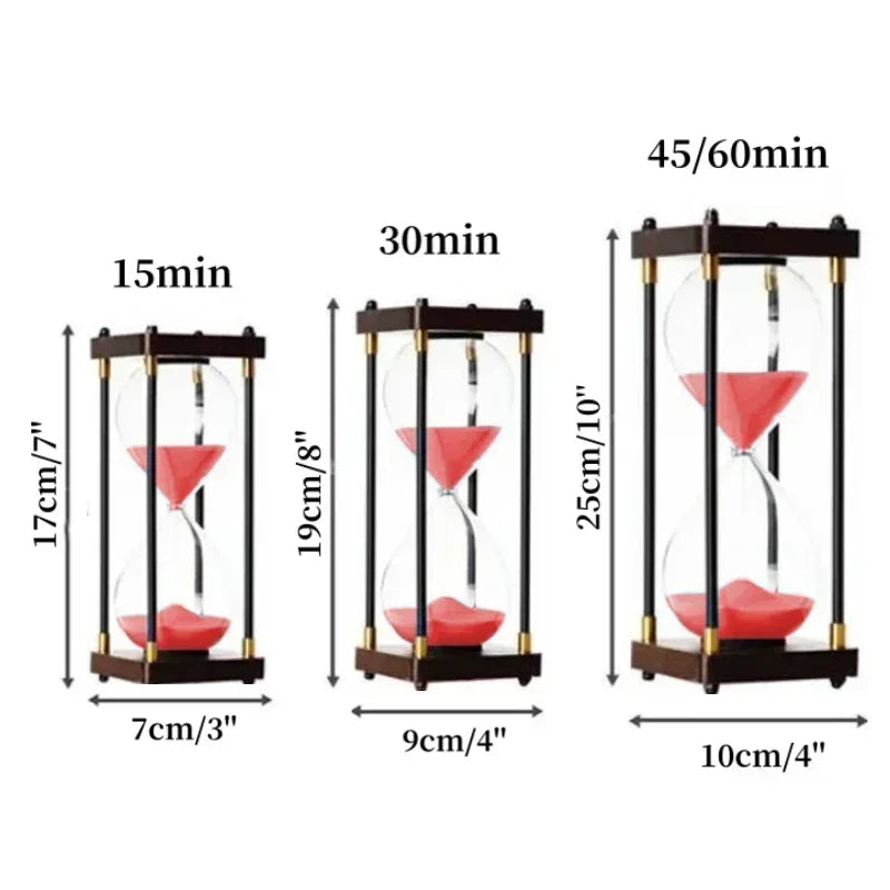 15/30/45/60 Minutes Retro Hourglass Luxury Gift | Ornament | wood/glass/metal | Elegant Home Decor