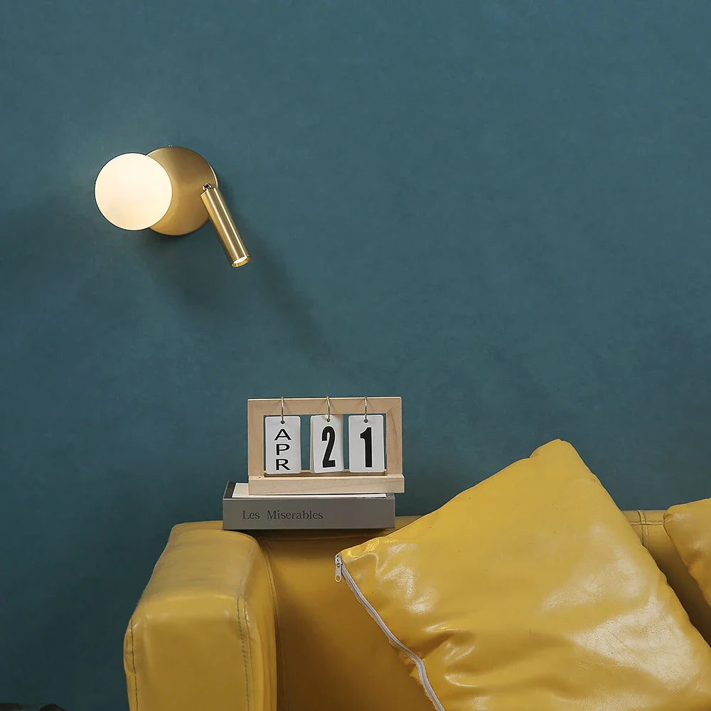 NordicLux Modern Bedside Lamp Rotating | Wall Lamp | Led | Warm White | glass/iron | 110V - 220V | Elegant Wall Illumination