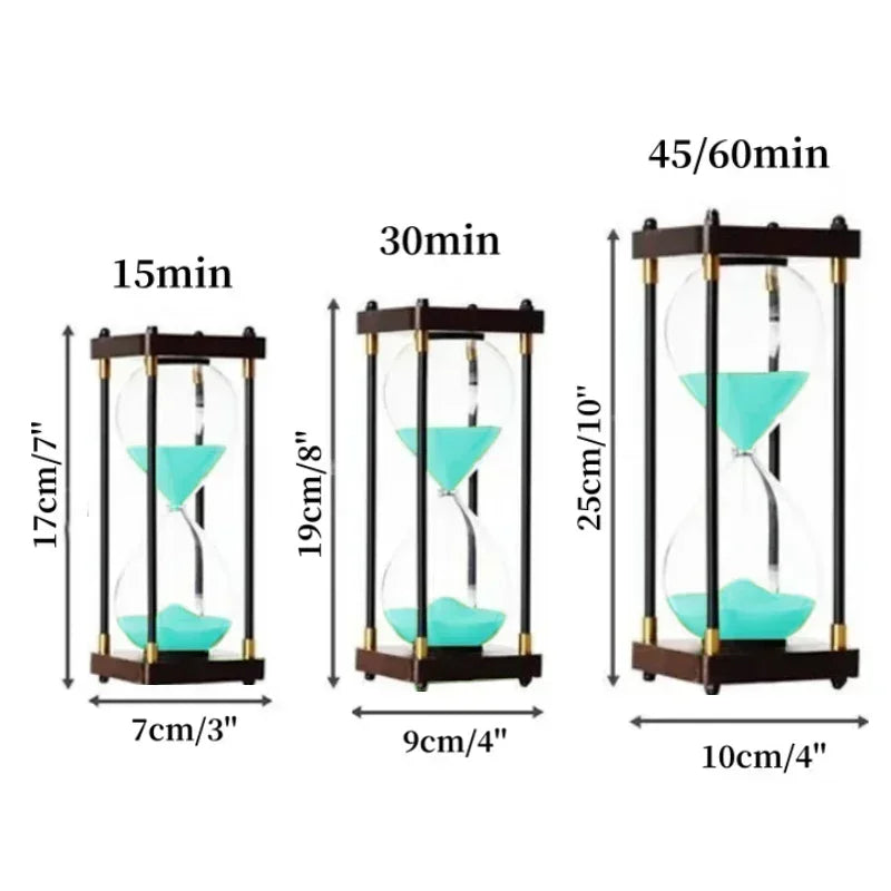15/30/45/60 Minutes Retro Hourglass Luxury Gift | Ornament | wood/glass/metal | Elegant Home Decor