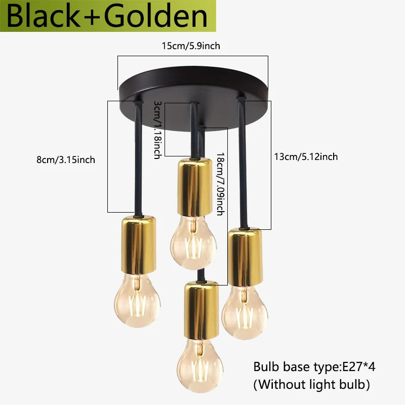 black modern bulb base ceiling | Wall Lamp | 90-260V | Elegant Wall Illumination