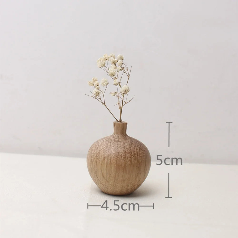 Rounded Oak Vase Bulbous Wooden Vase | Vase | Elegant Home Decor