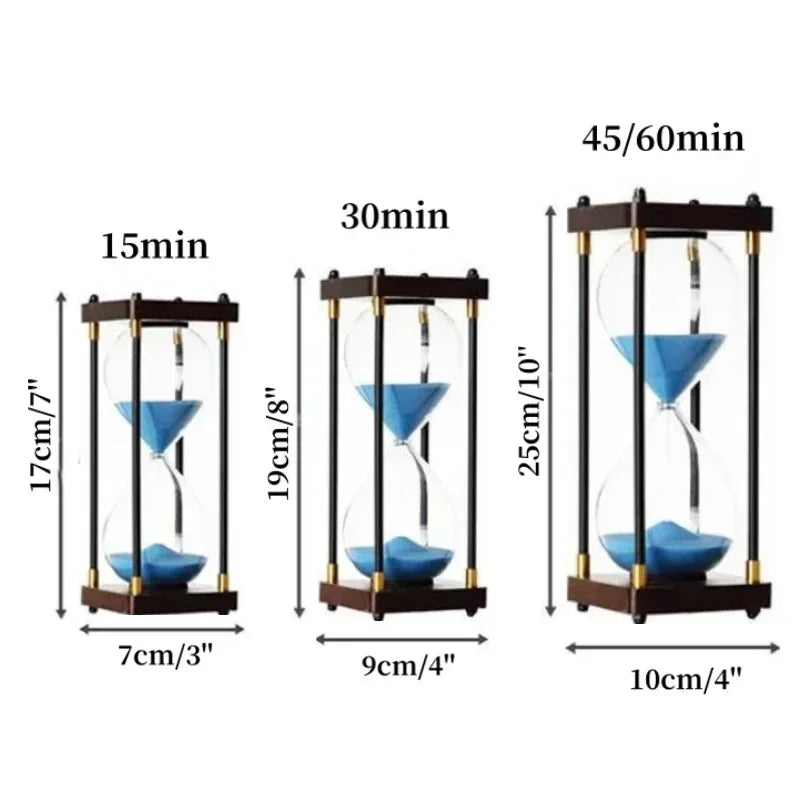 15/30/45/60 Minutes Retro Hourglass Luxury Gift | Ornament | wood/glass/metal | Elegant Home Decor