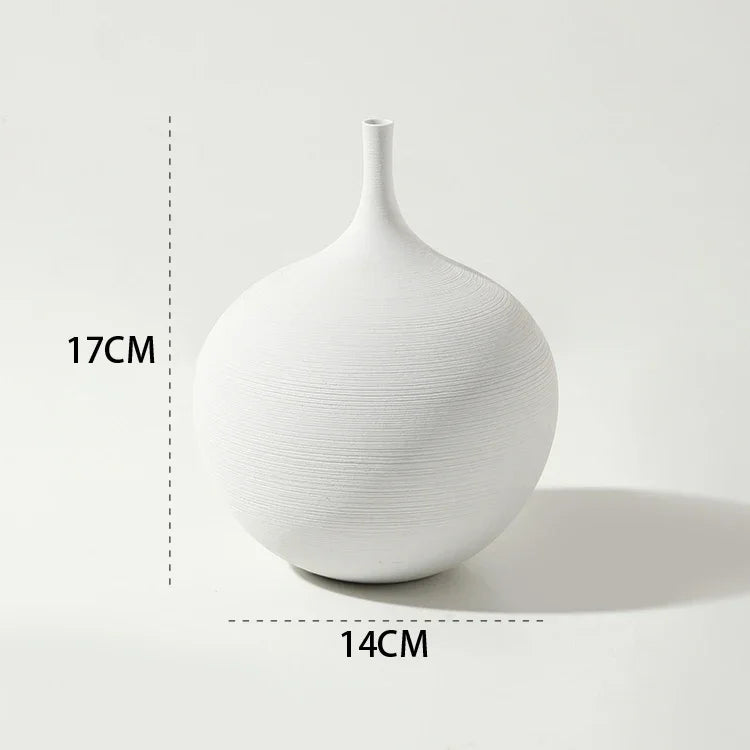 Globe Silhouette Round Ceramic Vase Textured | Vase | ceramic | Elegant Home Decor