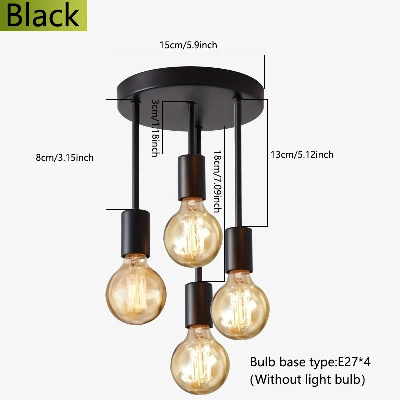 black modern bulb base ceiling | Wall Lamp | 90-260V | Elegant Wall Illumination