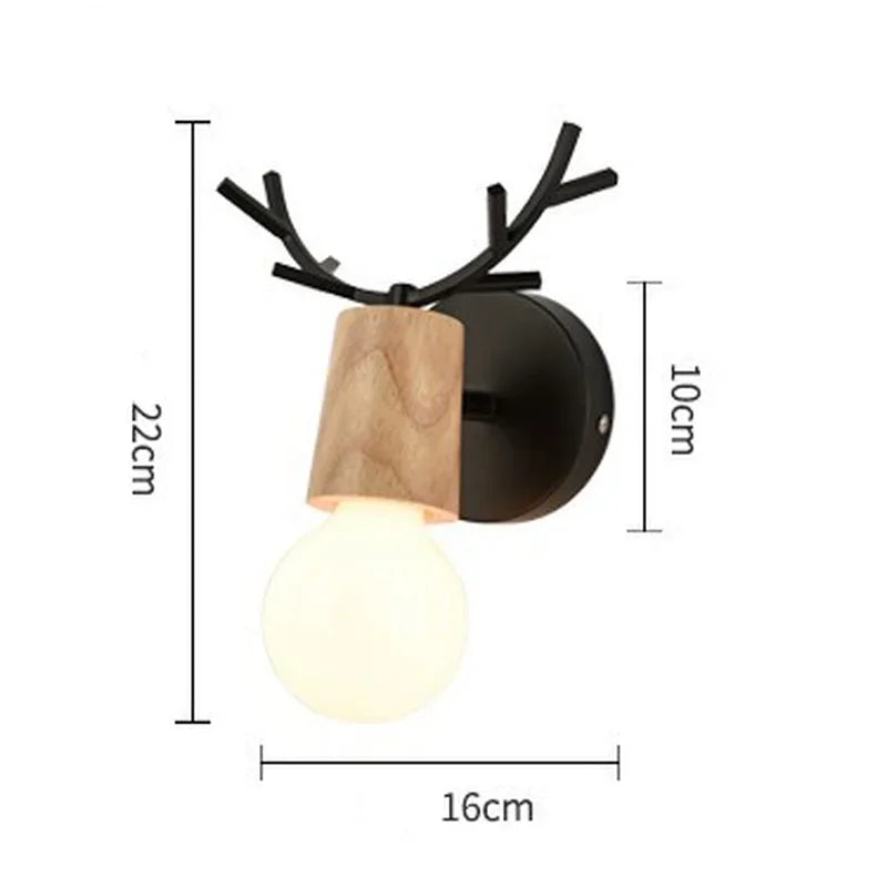 AntlerGlow Modern Adjustable Children's Room | Wall Lamp | metal/wood | 96V - 240V | Elegant Wall Illumination