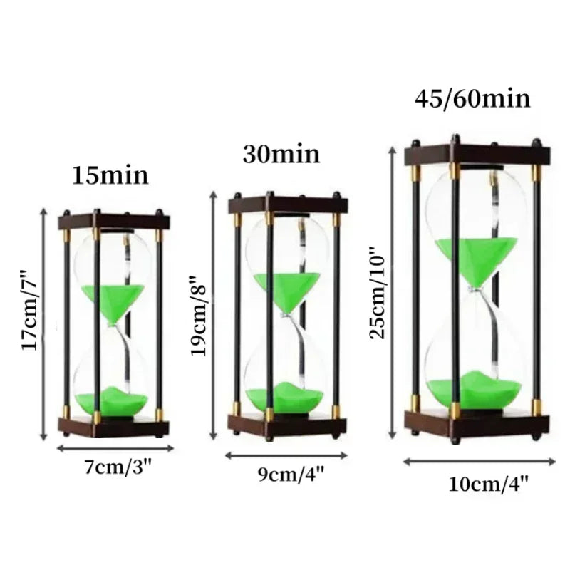 15/30/45/60 Minutes Retro Hourglass Luxury Gift | Ornament | wood/glass/metal | Elegant Home Decor