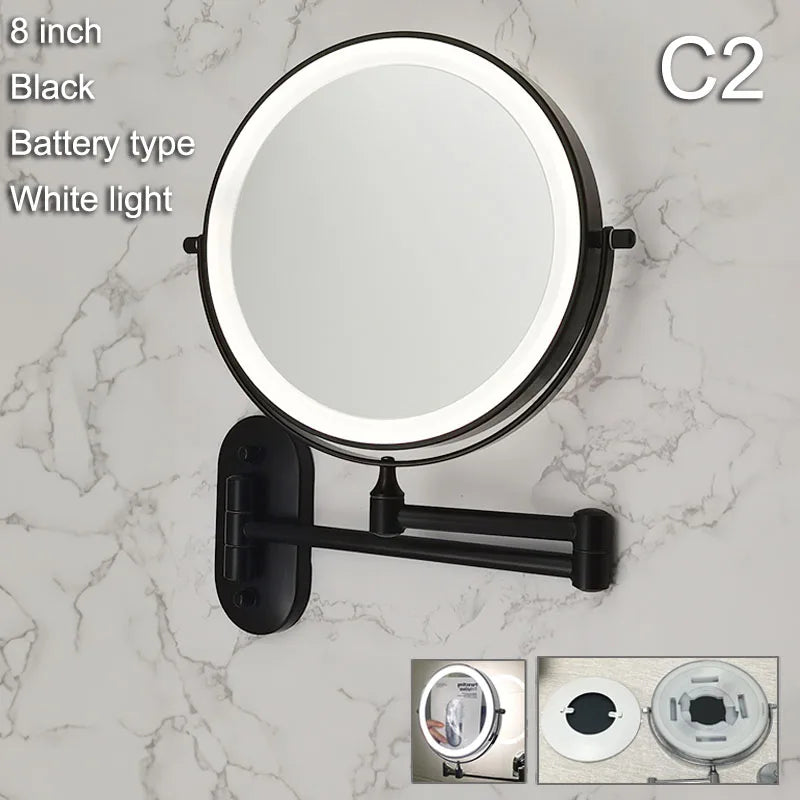 Golden Wall Folding Makeup Mirror Double | Furniture | Metal/Copper/Iron | Premium Home Furniture
