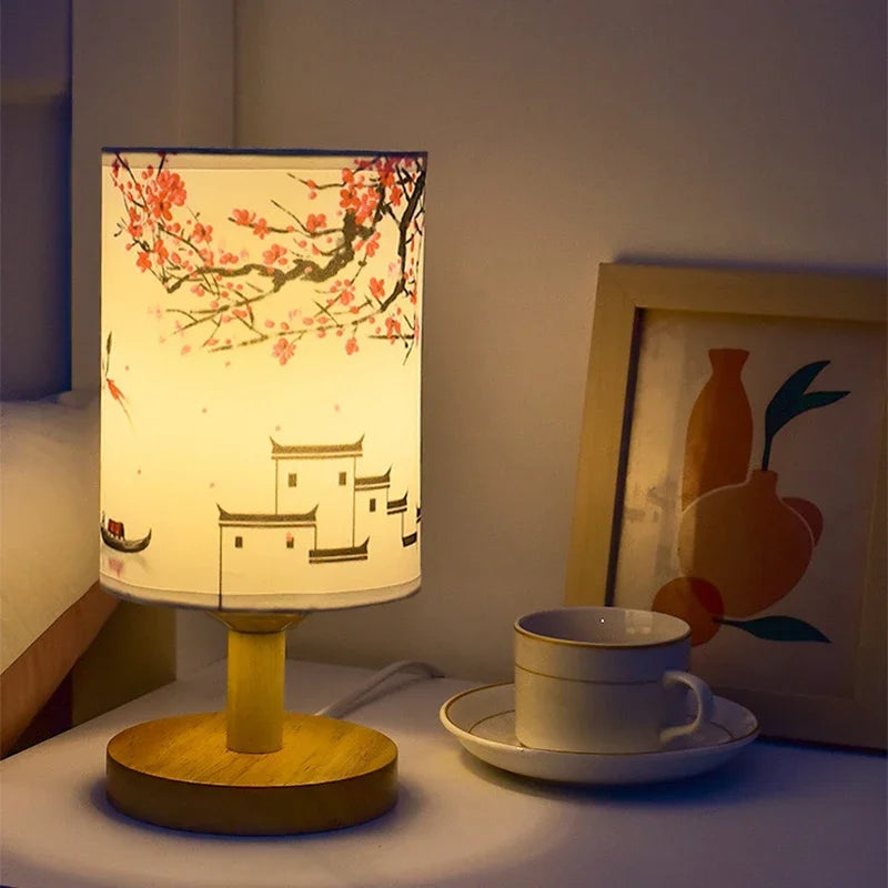 Cherry Branches Lamp Wall Lamp | Wall Lamp | LED | Warm White | Wood/Fabric | 5W | 110V | Elegant Wall Illumination