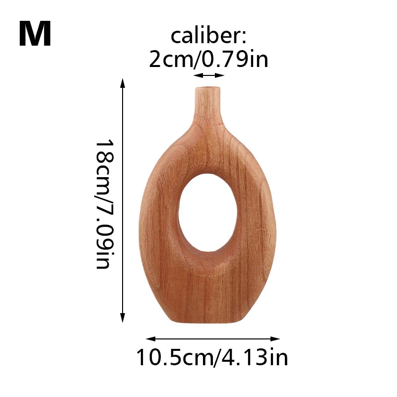 Nordic Style Solid Wood Vase Donut | Vase | wood | Elegant Home Decor