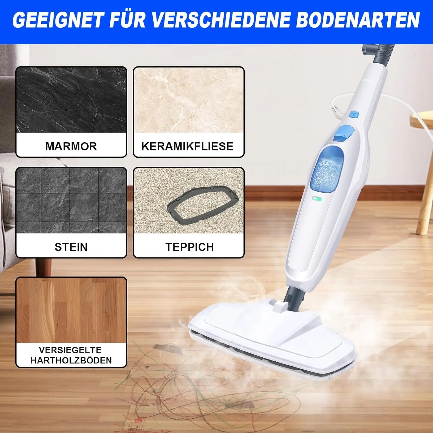 Hot Steam Cleaner 1500 Steam Mop | Cleaning Tool | 1400W | Functional Home Appliance