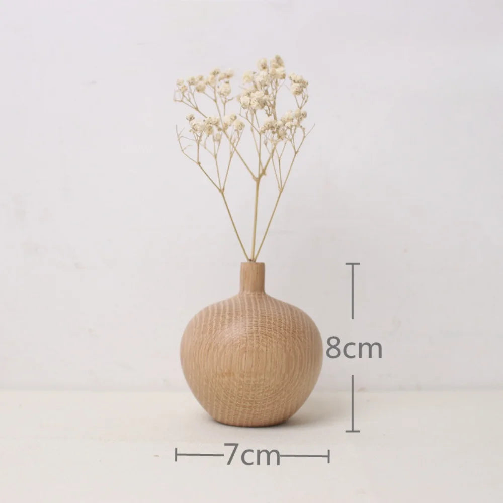 Rounded Oak Vase Bulbous Wooden Vase | Vase | Elegant Home Decor