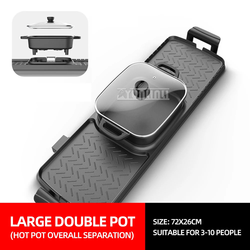 Household Smokeless Barbecue Hot Pot Machine | Appliance | Alloy | 2200W | 220V | Functional Home Appliance