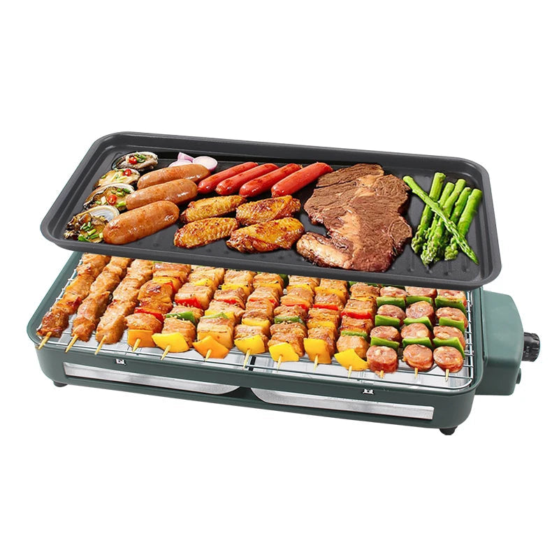 Household Electric Grill Indoor Smokeless Skewer | By Stopper | Aluminum | 1500W | 220V | Functional Home Appliance