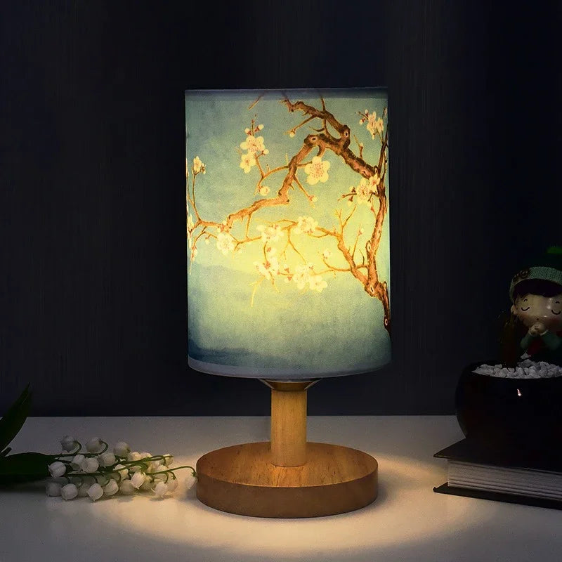 Spring Blossom Table Lamp Wall | Wall Lamp | LED | Wood/Fabric | 5W | 110V | Elegant Wall Illumination