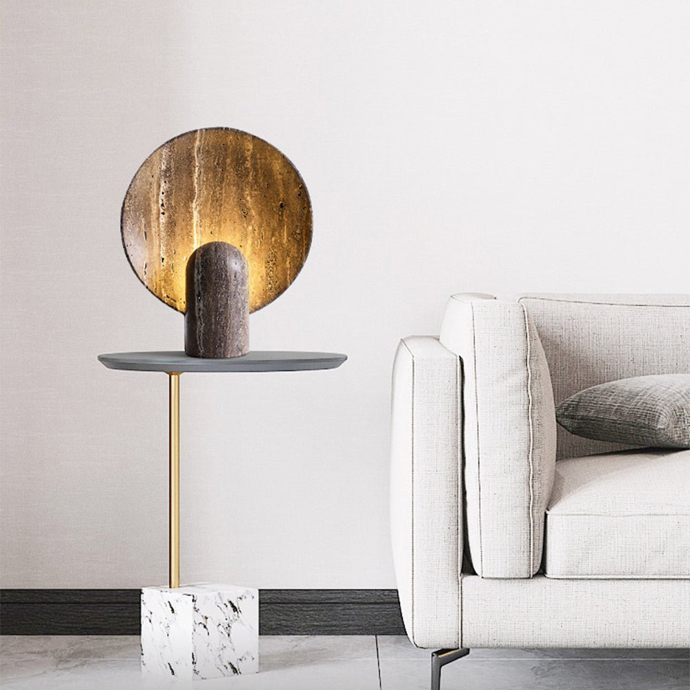 Travertine Stone Table Lamp Luxury | Table Lamp | LED | Stone | Sleek Table Accent