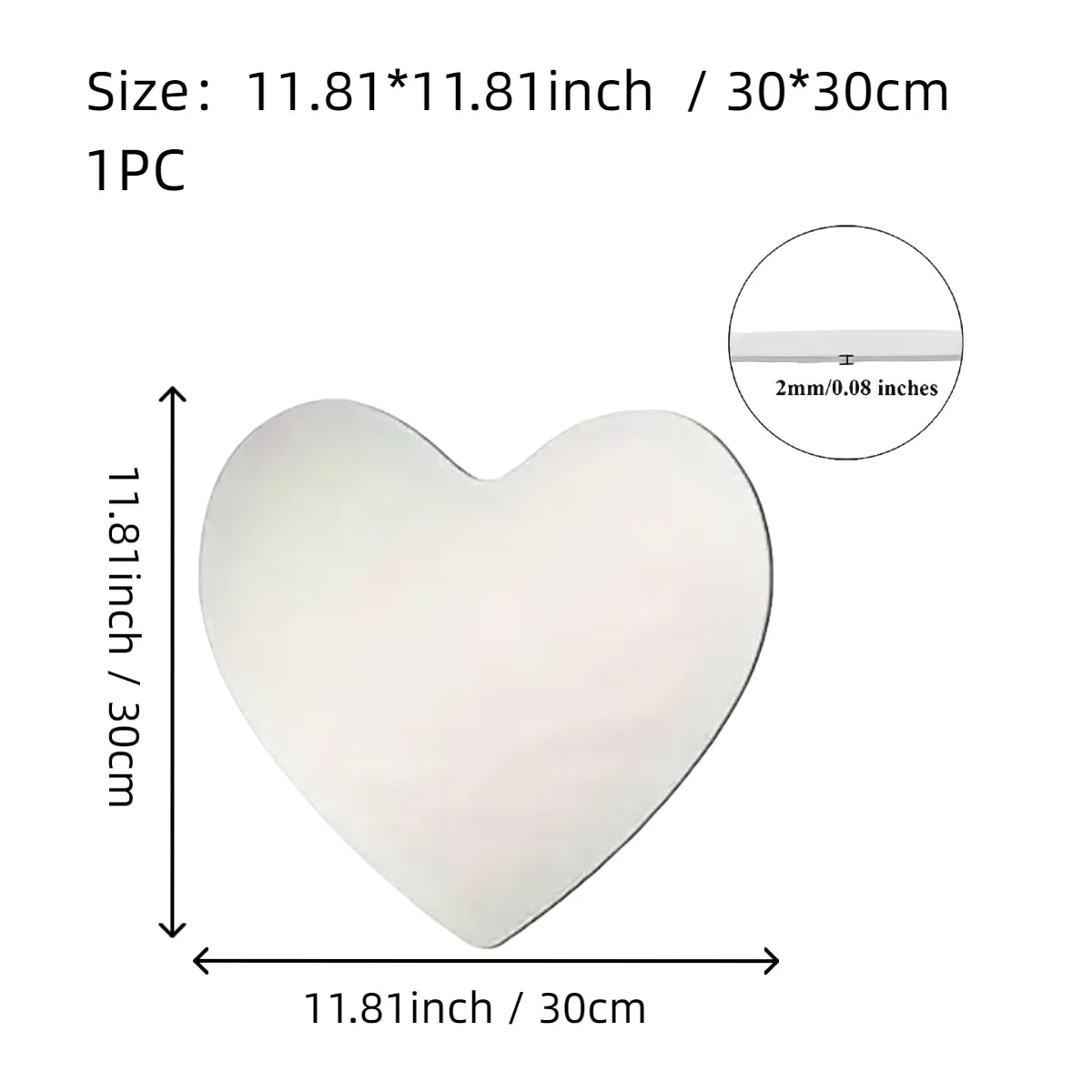11.81 Inch Heart-shaped Irregular Bathroom Acrylic | Furniture | Premium Home Furniture