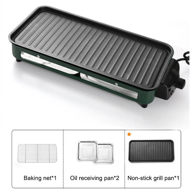 Household Electric Grill Indoor Smokeless Skewer | By Stopper | Aluminum | 1500W | 220V | Functional Home Appliance