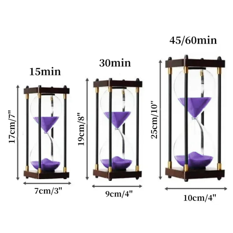 15/30/45/60 Minutes Retro Hourglass Luxury Gift | Ornament | wood/glass/metal | Elegant Home Decor