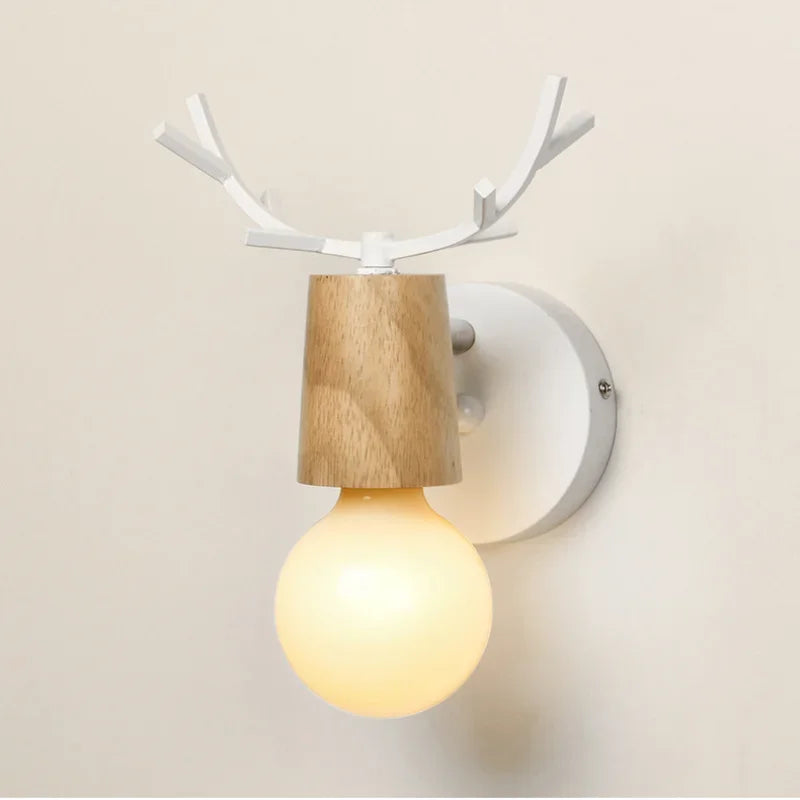 AntlerGlow Modern Adjustable Children's Room | Wall Lamp | metal/wood | 96V - 240V | Elegant Wall Illumination