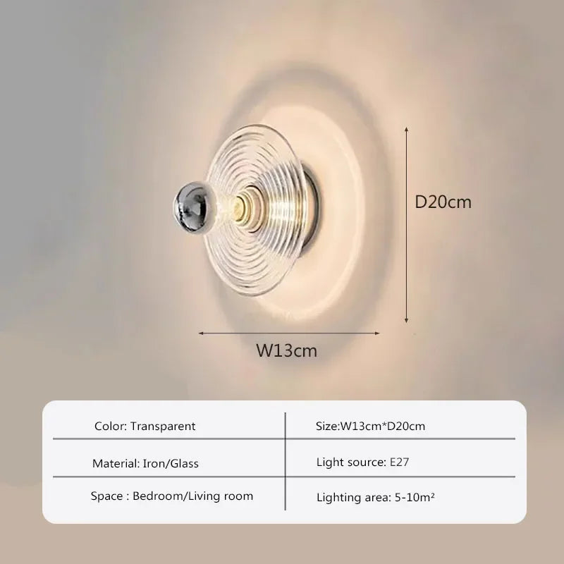 AquaGlow Glass Wall Lamp Water | Wall Lamp | Led | glass/iron | 5W | 90V - 260V | Elegant Wall Illumination
