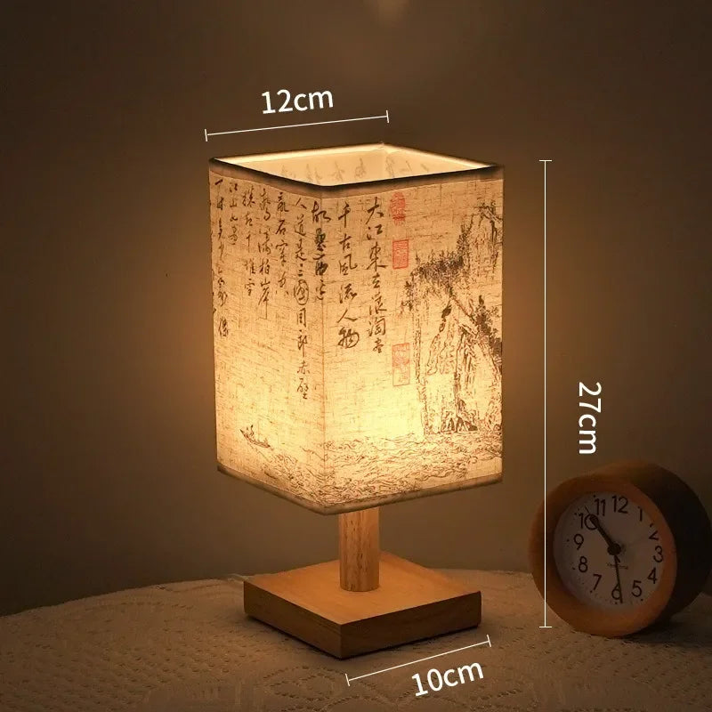 Calligraphy Shade Lamp Wall Lamp | Wall Lamp | Fabric/Wood | 5V | Elegant Wall Illumination