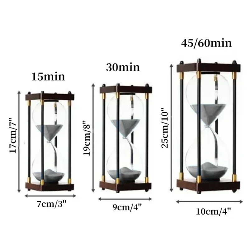 15/30/45/60 Minutes Retro Hourglass Luxury Gift | Ornament | wood/glass/metal | Elegant Home Decor