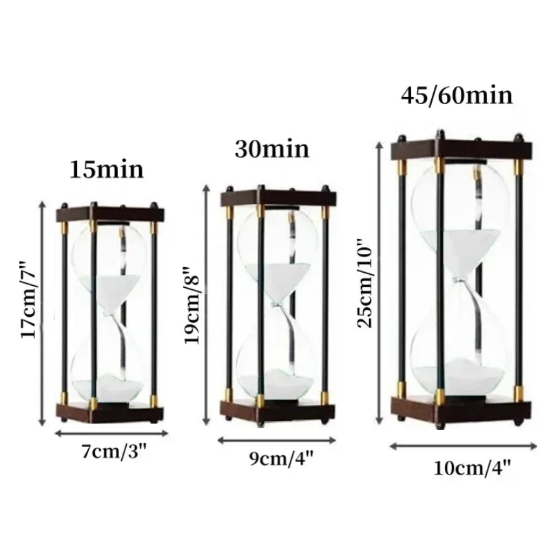 15/30/45/60 Minutes Retro Hourglass Luxury Gift | Ornament | wood/glass/metal | Elegant Home Decor