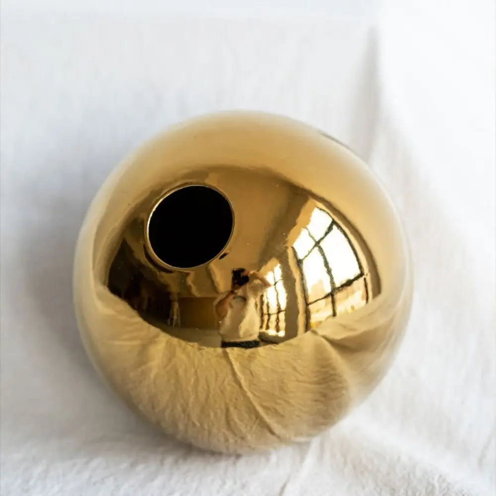 Golden Ball Ceramic Vase Ornament Hydroponic | Vase | ceramic | Elegant Home Decor