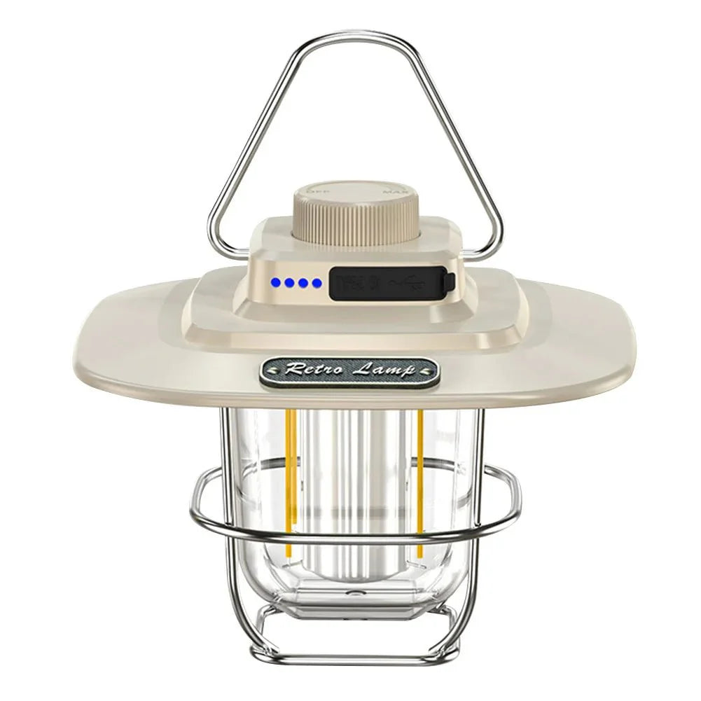 Vintage Rechargeable Lamp Retro Table | Table Lamp | LED | Warm White | plastic/Metal | Sleek Table Accent