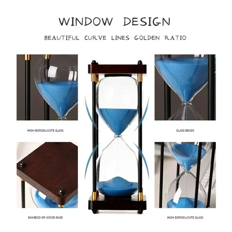 15/30/45/60 Minutes Retro Hourglass Luxury Gift | Ornament | wood/glass/metal | Elegant Home Decor