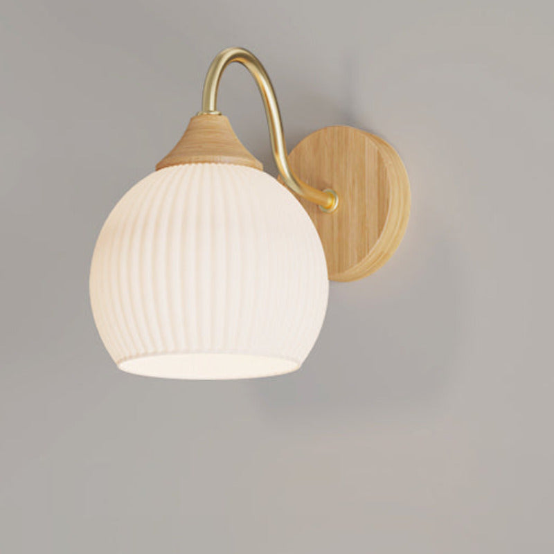 Ozawa Nordic Indoor Wall Lamp | Wall Lamp | Led | Warm White | glass/wood | Elegant Wall Illumination