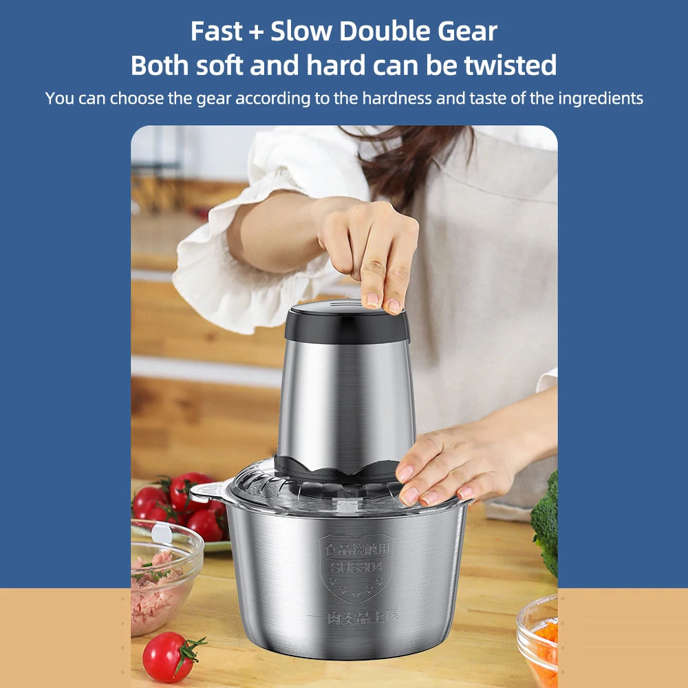 Compact Food Processor Kitchen Processor Efficient | Appliance | ABS/Stainless Steel | 300W | Functional Home Appliance