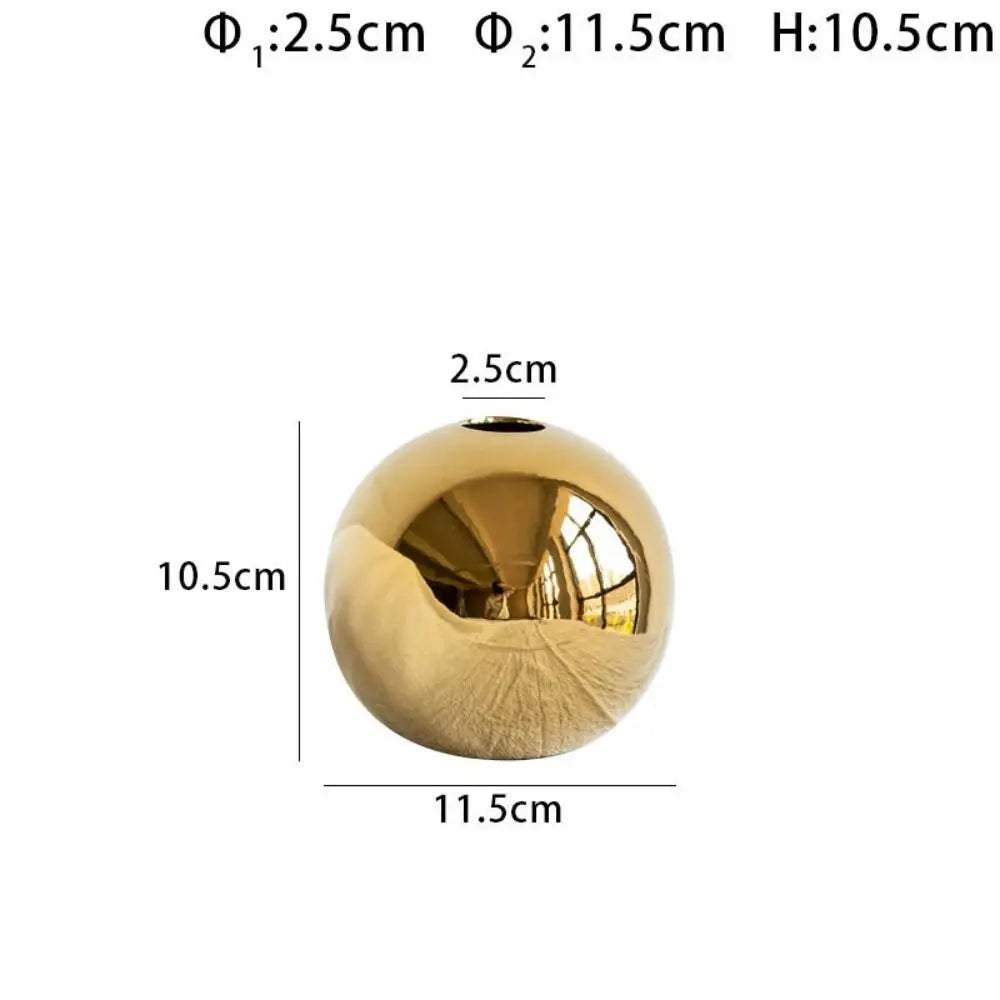 Golden Ball Ceramic Vase Ornament Hydroponic | Vase | ceramic | Elegant Home Decor