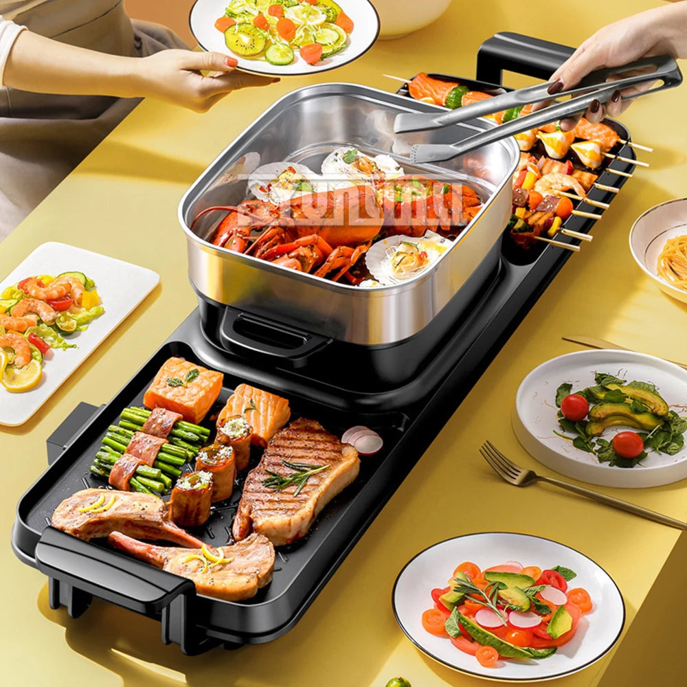 Household Smokeless Barbecue Hot Pot Machine | Appliance | Alloy | 2200W | 220V | Functional Home Appliance