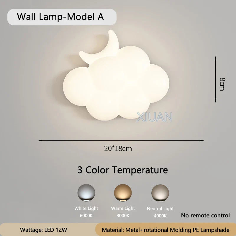 WhiteCloud Modern Wall Lamp Children's | Wall Lamp | LED | metal | Elegant Wall Illumination